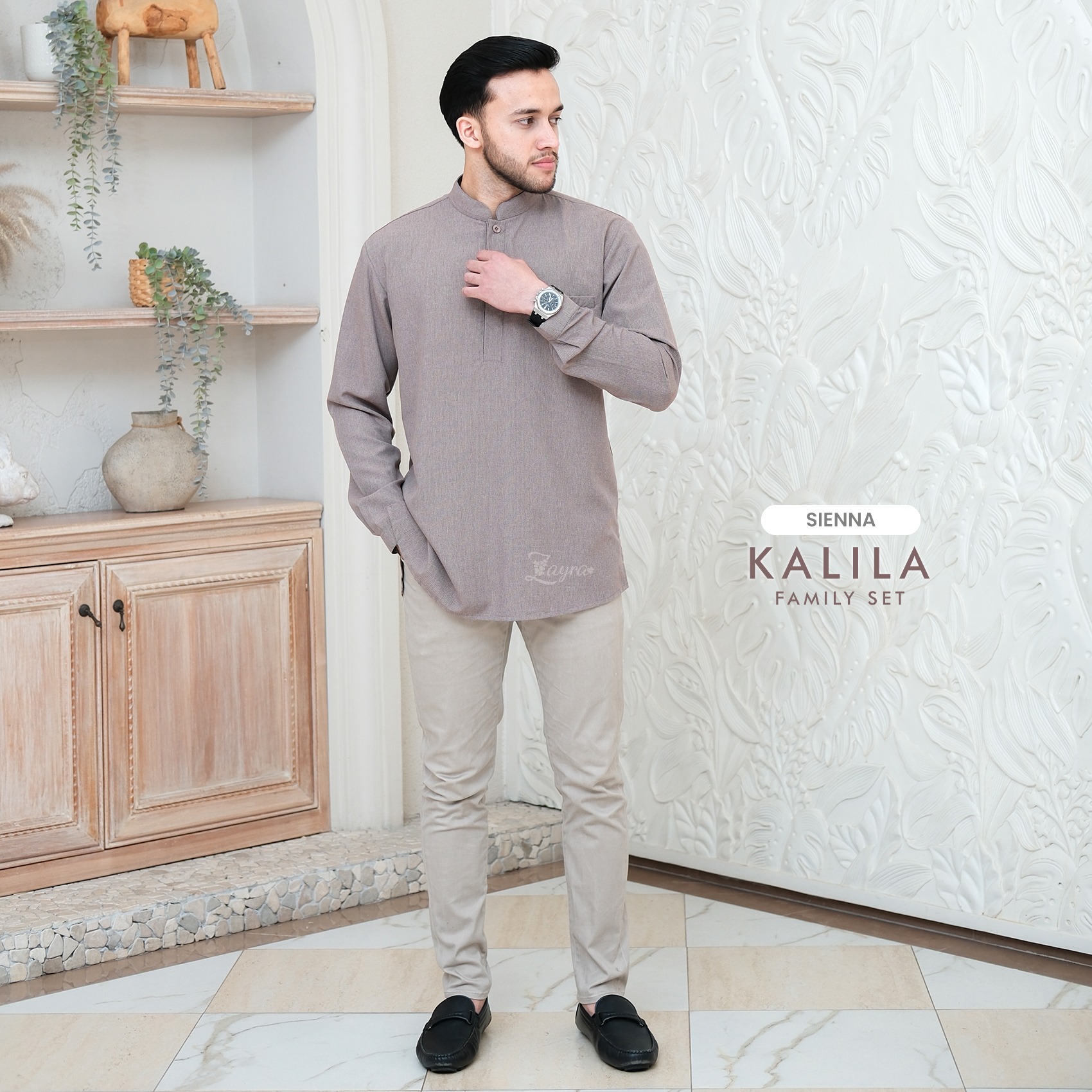Zayra Hijab | Kalila Sienna - Dress Gamis Wanita Brokat Kondangan Lebaran Jumbo Elegan Koko Anak Dewasa Panjang Pendek Family Set Sarimbit Premium Terbaru