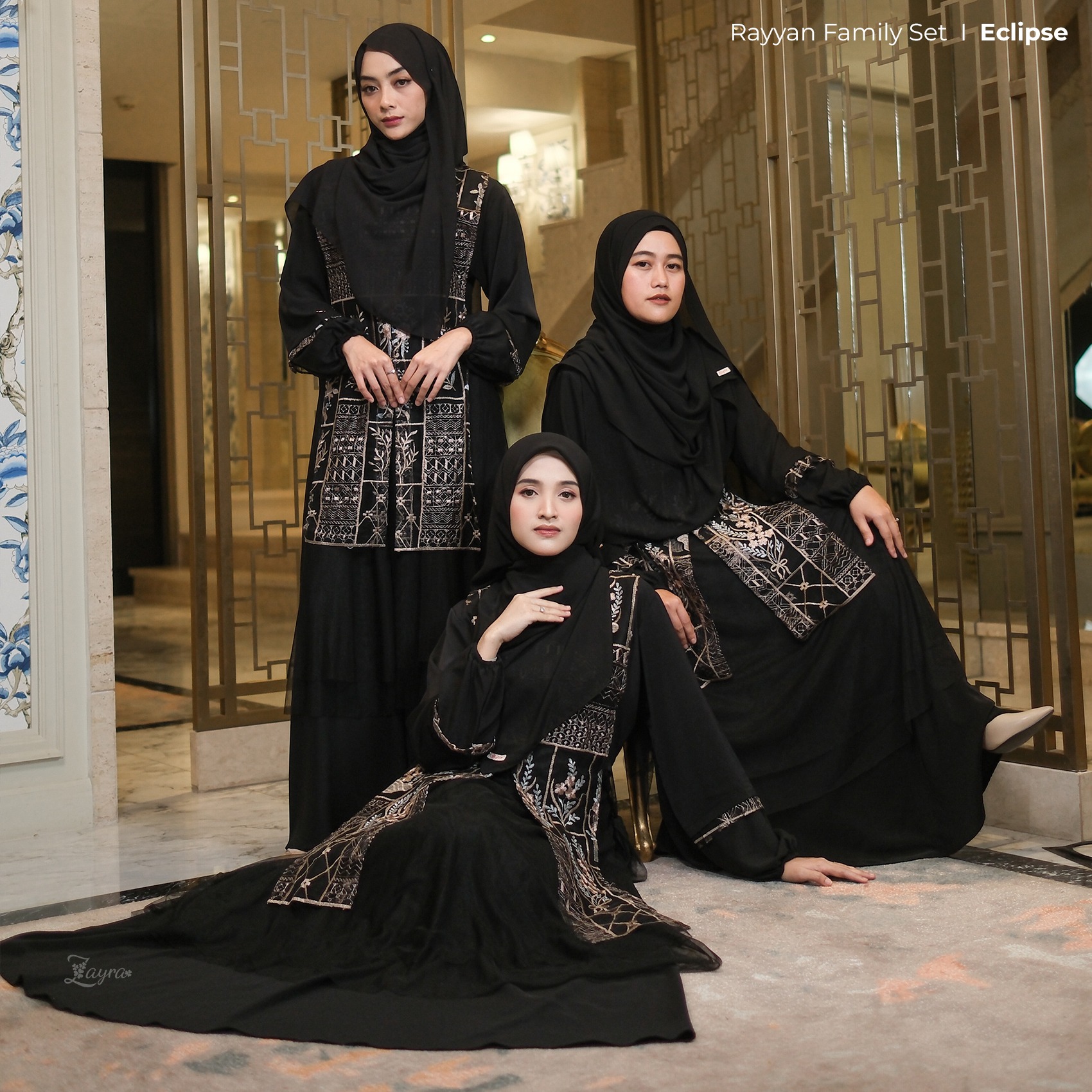Zayra Hijab | Rayyan Eclipse - Gamis Anak Perempuan 0-12Tahun Brokat Tile Elegan Premium Terbaru 2025