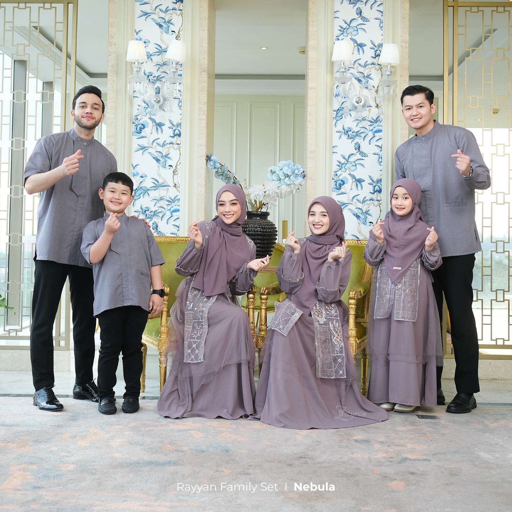 Zayra Hijab | Rayyan Nebula - Gamis Dewasa Anak Wanita Brokat Lebaran Koko Pria Koko Anak Jumbo Elegan Premium Terbaru