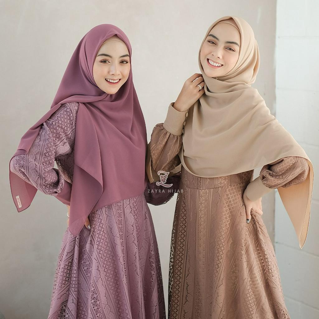 ZAYRA HIJAB | HIJAB SQUARE | Segi empat Syari 130x130 Ceruti Babydoll Premium