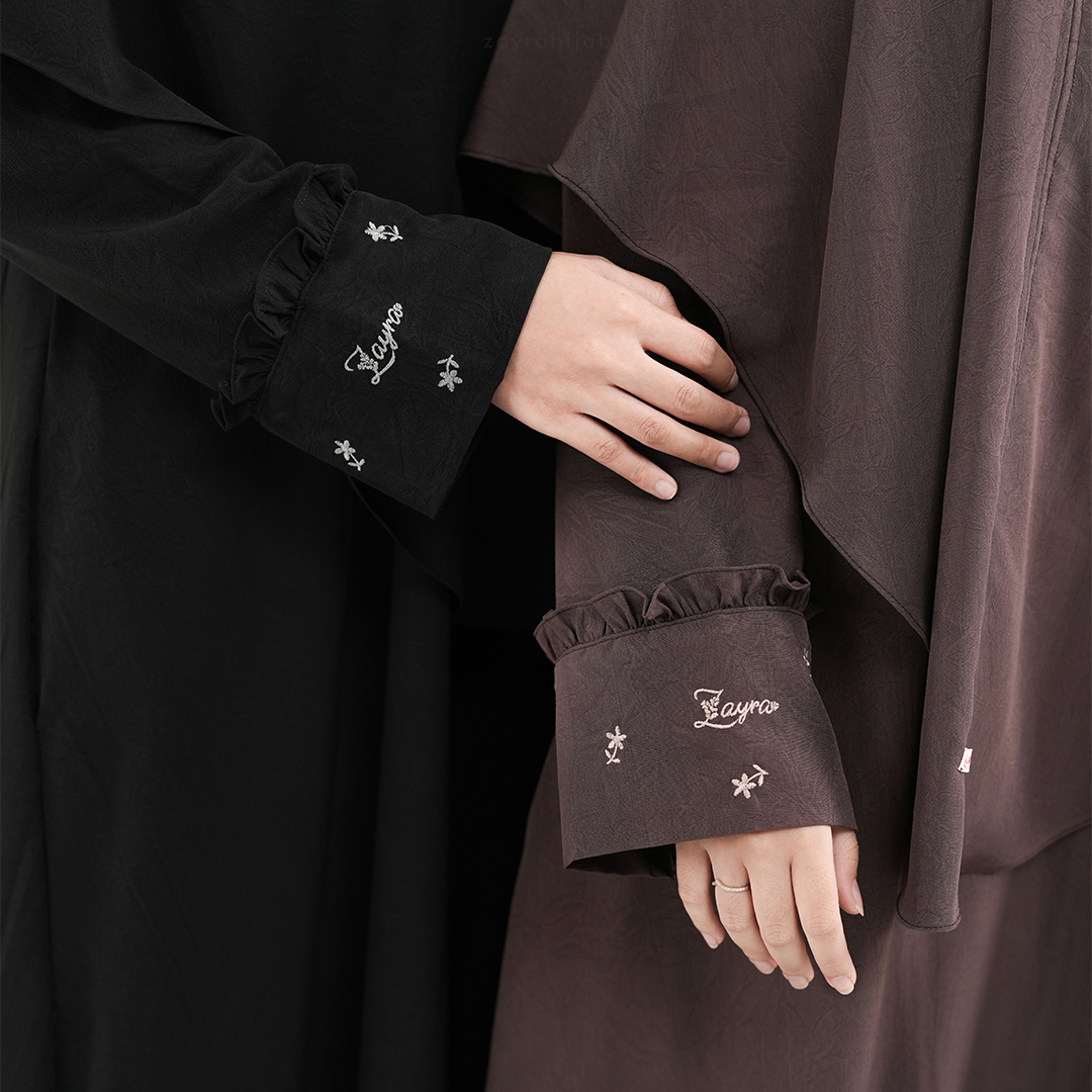 Zayra Hijab | Liora - Gamis Wanita Muslimah One Set Setelan Khiban Daily Abaya Umroh Bordir Premium