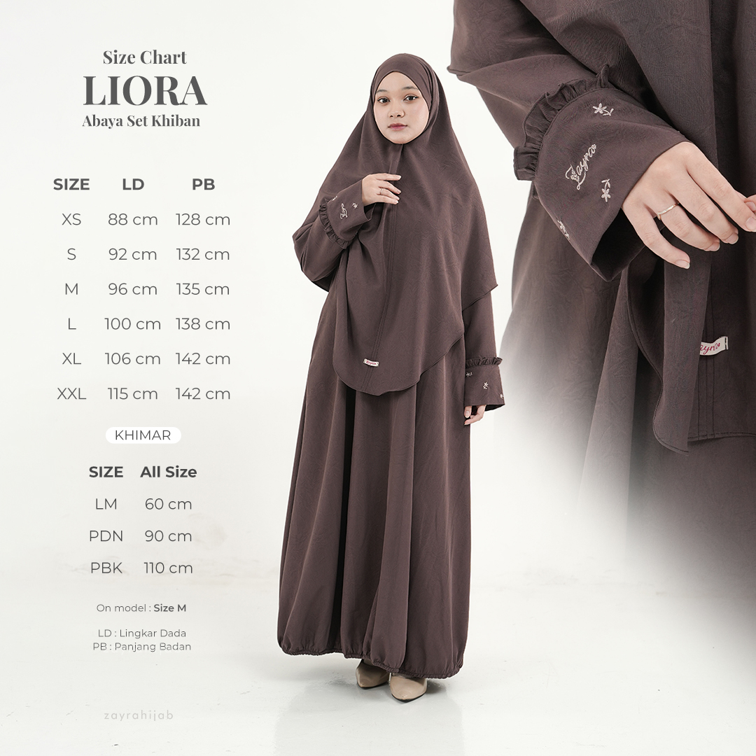 Zayra Hijab | Liora - Gamis Wanita Muslimah One Set Setelan Khiban Daily Abaya Umroh Bordir Premium