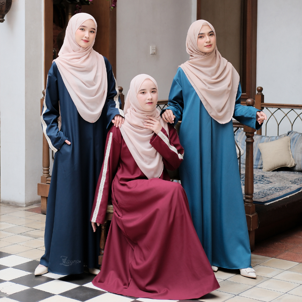 ZAYRA HIJAB | HAYFA ABAYA | Gamis Wanita Daily Syari Simpel Premium Jumbo Mewah Elegan Terbaru 2025