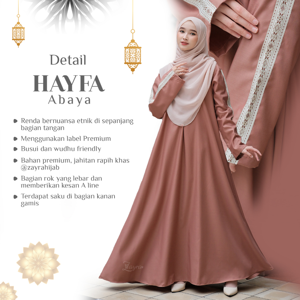 ZAYRA HIJAB | HAYFA ABAYA | Gamis Wanita Daily Syari Simpel Premium Jumbo Mewah Elegan Terbaru 2025