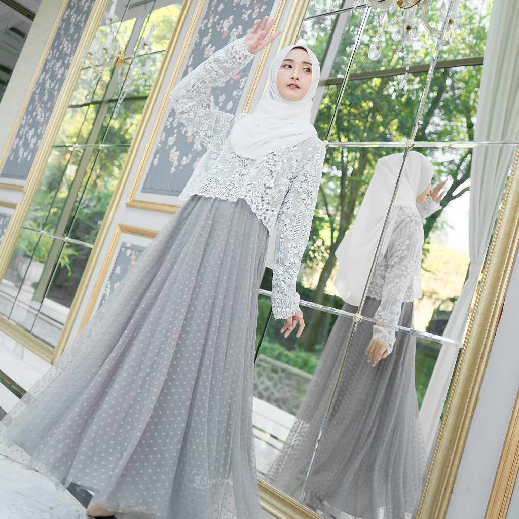 ZAYRA HIJAB | GHANIA DRESS | Gamis Wanita Syari Brokat Tile Kondangan Lebaran Jumbo Mewah Elegan Premium Terbaru 2025