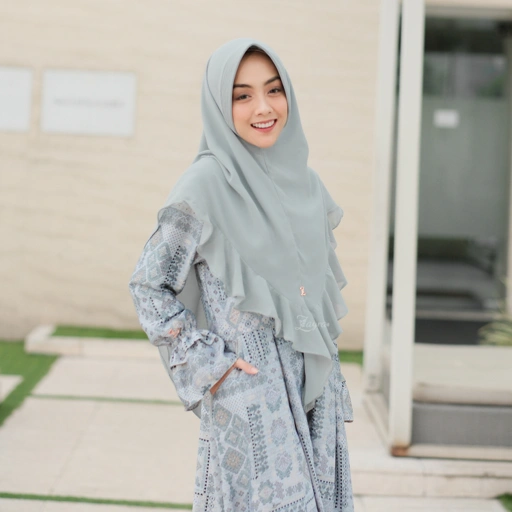 Image of ZAYRA HIJAB | KHIMAR INSTANT | Khimar Syari Ceruti 2 layer Babydoll Premium