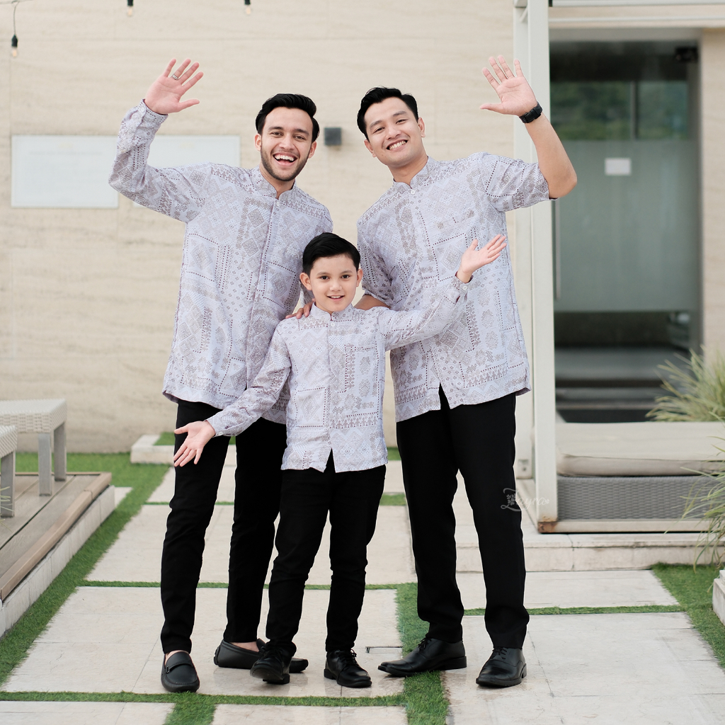 Zayra Hijab | Sarah Family Set - Koko Dewasa Baju Couple Kondangan Lebaran Premium Jumbo Mewah Elegan
