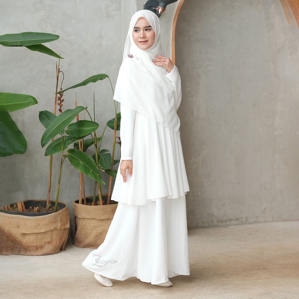 ZAYRA HIJAB | SAFA DRESS | Gamis Wanita / Ukhti Set Hijab Daily Syari Simpel Premium Lebaran Jumbo Mewah Elegan Terbaru 2025