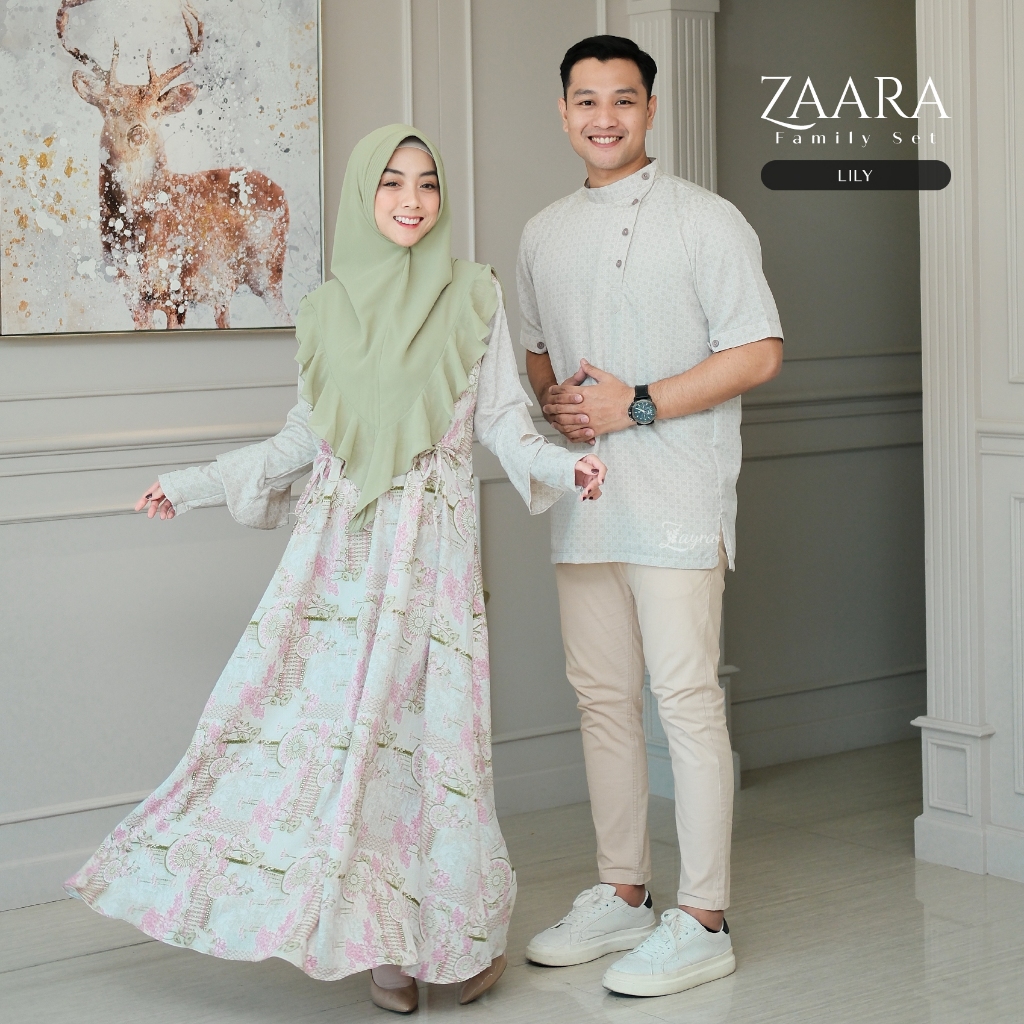 ZAYRA HIJAB | GAMIS DEWASA ZAARA FAMILY SET | Gamis Wanita Syari Brokat Tile Kondangan Lebaran Jumbo Mewah Elegan Premium Terbaru 2025