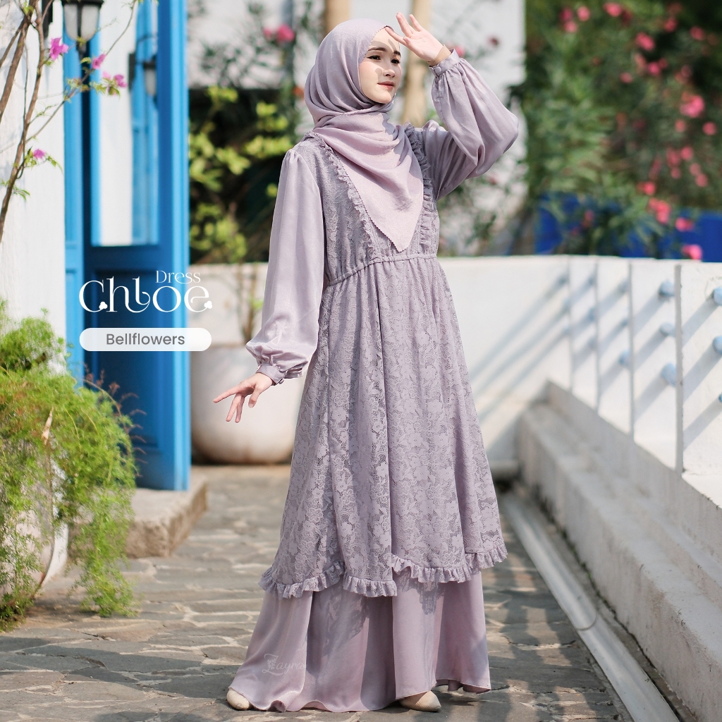 Zayra Hijab | Chloe Dress | Gamis Wanita Syari Brokat Kondangan Lebaran Jumbo Elegan Terbaru 2025