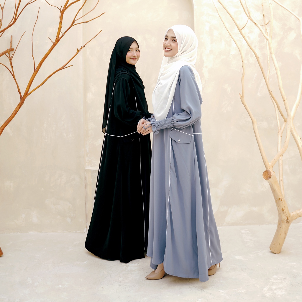 ZAYRA HIJAB | MECCA ABAYA | Dress Gamis Abaya Umroh dan Haji Wanita Premium Set Jilbab Hijab French Khimar Umroh Outfit Gift