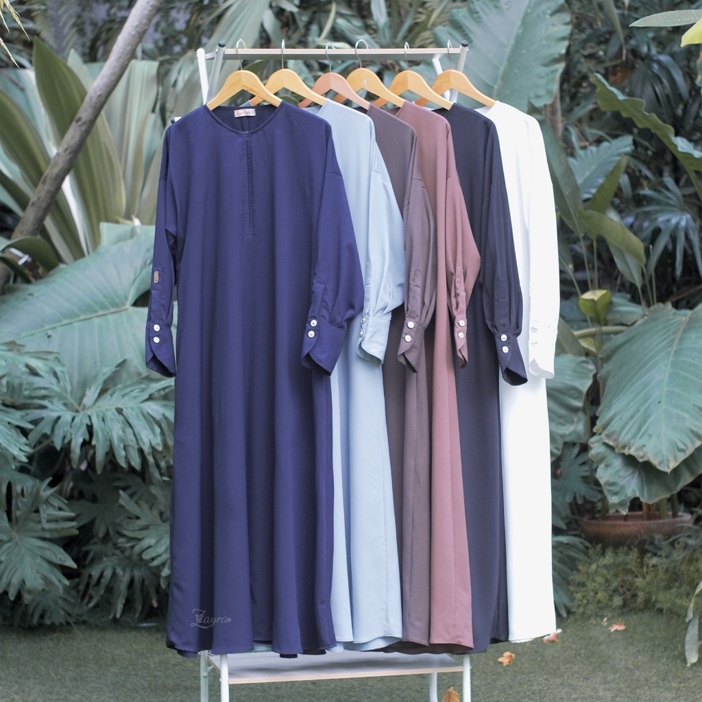 ZAYRA HIJAB | JENNA SET | Dress Gamis Abaya Umroh dan Haji Wanita Premium Set Jilbab Hijab French Khimar Umroh Outfit Umroh Gift Gamis Putih