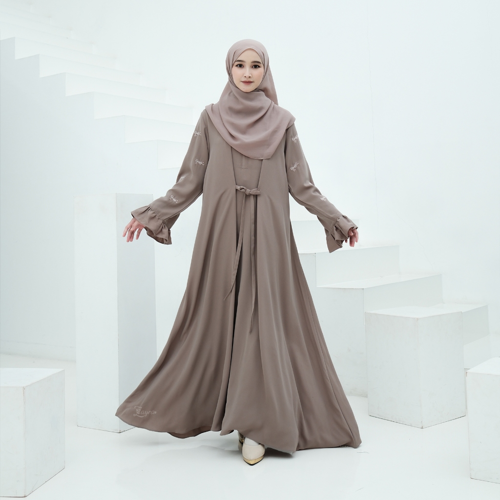 ZAYRA HIJAB | ZALINA ABAYA | Gamis Wanita / Ukhti Set Hijab Daily Syari Simpel Premium Lebaran Jumbo Mewah Elegan Terbaru 2025