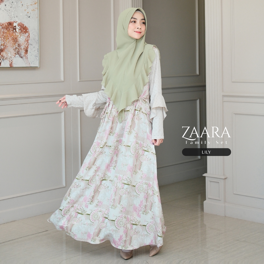 ZAYRA HIJAB | GAMIS DEWASA ZAARA FAMILY SET | Gamis Wanita Syari Brokat Tile Kondangan Lebaran Jumbo Mewah Elegan Premium Terbaru 2025