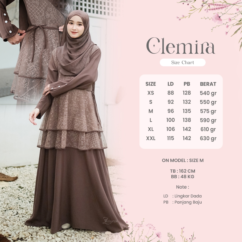 ZAYRA HIJAB | CLEMIRA DRESS | Gamis Wanita Syari Brokat Kondangan Lebaran Jumbo Elegan Terbaru 2025