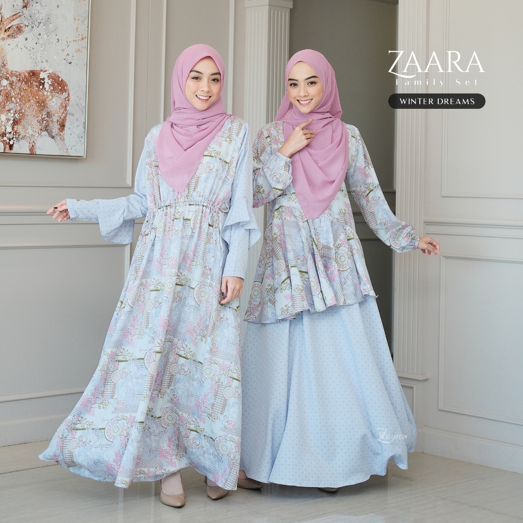ZAYRA HIJAB | GAMIS DEWASA ZAARA FAMILY SET | Gamis Wanita Syari Brokat Tile Kondangan Lebaran Jumbo Mewah Elegan Premium Terbaru 2025