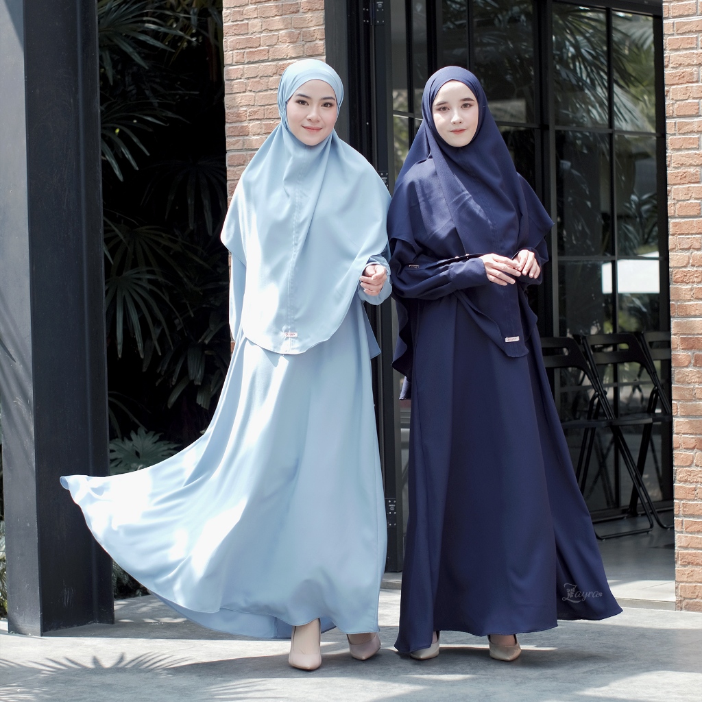 ZAYRA HIJAB | JENNA SET | Dress Gamis Abaya Umroh dan Haji Wanita Premium Set Jilbab Hijab French Khimar Umroh Outfit Umroh Gift Gamis Putih