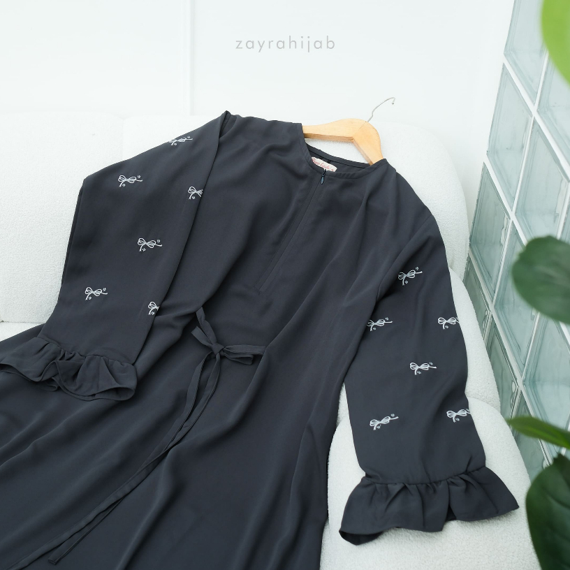 ZAYRA HIJAB | ZALINA ABAYA | Gamis Wanita / Ukhti Set Hijab Daily Syari Simpel Premium Lebaran Jumbo Mewah Elegan Terbaru 2025