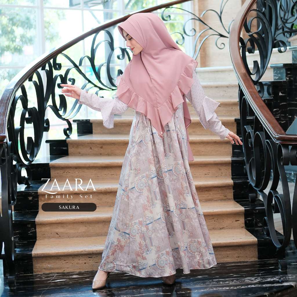 ZAYRA HIJAB | GAMIS DEWASA ZAARA FAMILY SET | Gamis Wanita Syari Brokat Tile Kondangan Lebaran Jumbo Mewah Elegan Premium Terbaru 2025