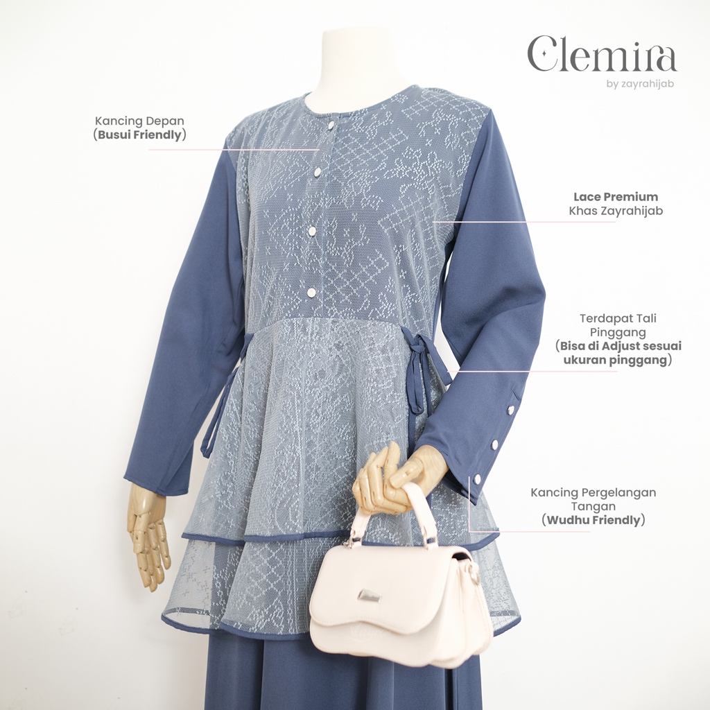 ZAYRA HIJAB | CLEMIRA DRESS | Gamis Wanita Syari Brokat Kondangan Lebaran Jumbo Elegan Terbaru 2025