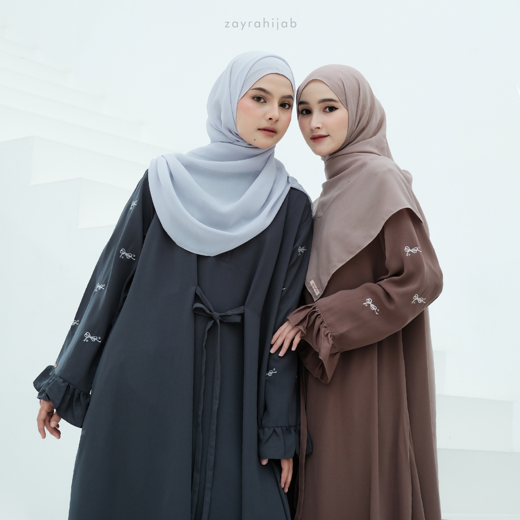 ZAYRA HIJAB | ZALINA ABAYA | Gamis Wanita / Ukhti Set Hijab Daily Syari Simpel Premium Lebaran Jumbo Mewah Elegan Terbaru 2025