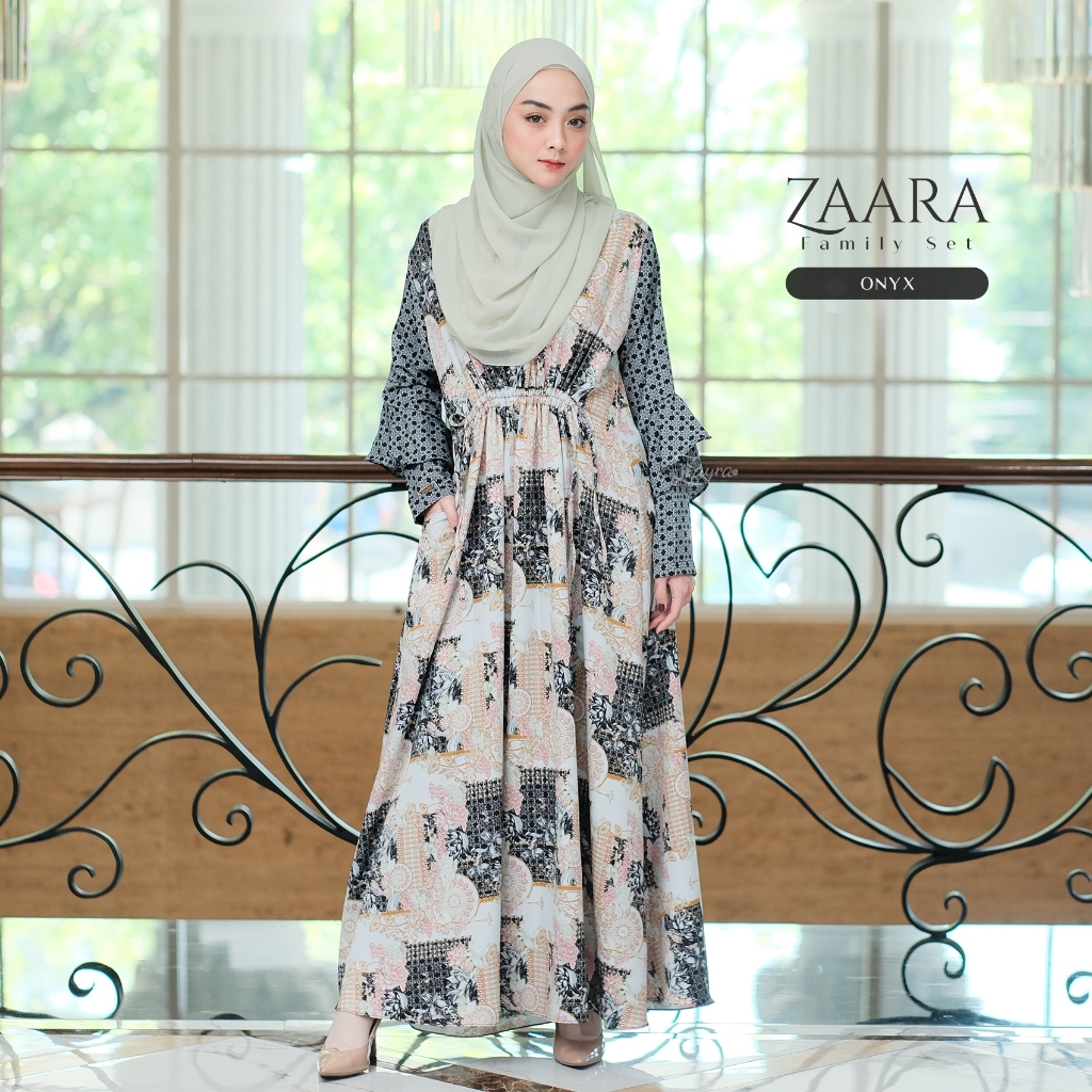 ZAYRA HIJAB | GAMIS DEWASA ZAARA FAMILY SET | Gamis Wanita Syari Brokat Tile Kondangan Lebaran Jumbo Mewah Elegan Premium Terbaru 2025