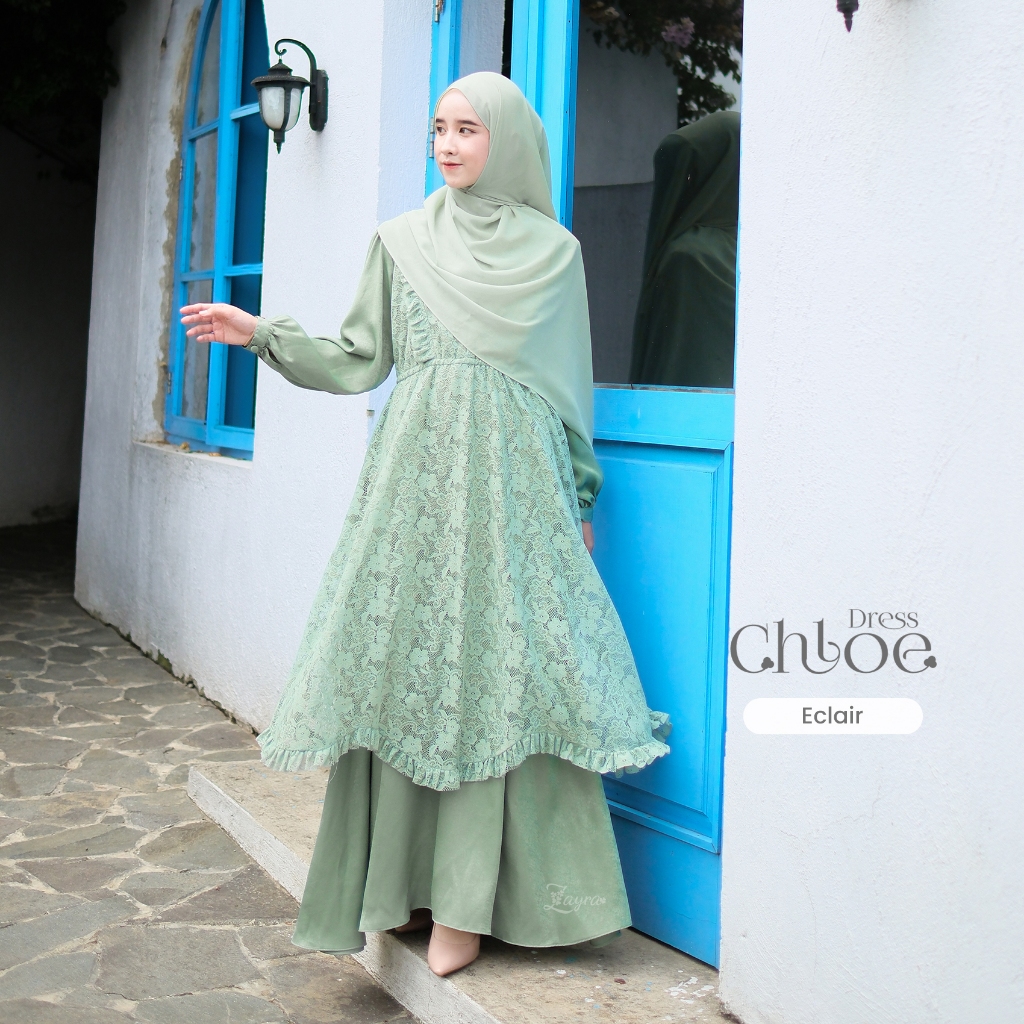 Zayra Hijab | Chloe Dress | Gamis Wanita Syari Brokat Kondangan Lebaran Jumbo Elegan Terbaru 2025