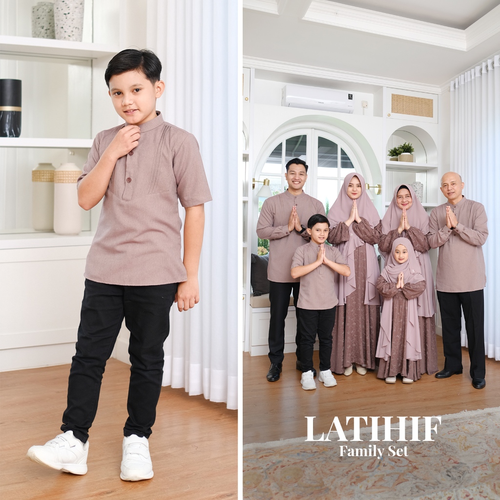 ZAYRA HIJAB | KOKO ANAK LATHIF FAMILY SET | Koko Anak Laki - Laki Lengan Panjang Pendek 0-12 Tahun Terbaru 2025 Premium