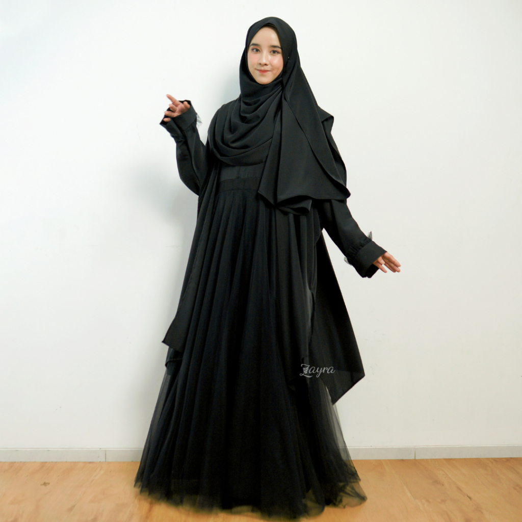 ZAYRA HIJAB | NAOMI DRESS | Gamis Wanita Syari Brokat Tile Kondangan Lebaran Melayu Jumbo Mewah Elegan Premium Terbaru 2025