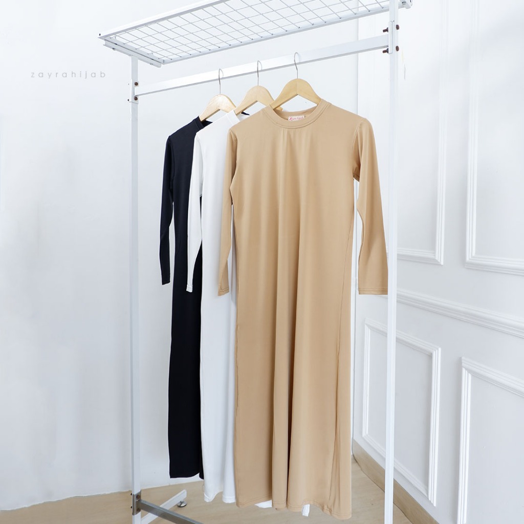 ZAYRA HIJAB | INNER DRESS | Inner Muslimah lengan Panjang Jersey Basic Premium