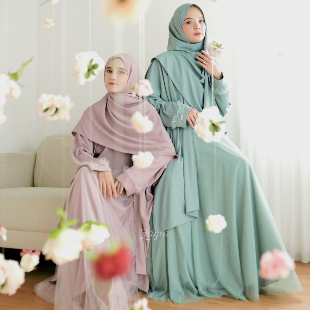 ZAYRA HIJAB | NAOMI DRESS | Gamis Wanita Syari Brokat Tile Kondangan Lebaran Melayu Jumbo Mewah Elegan Premium Terbaru 2025
