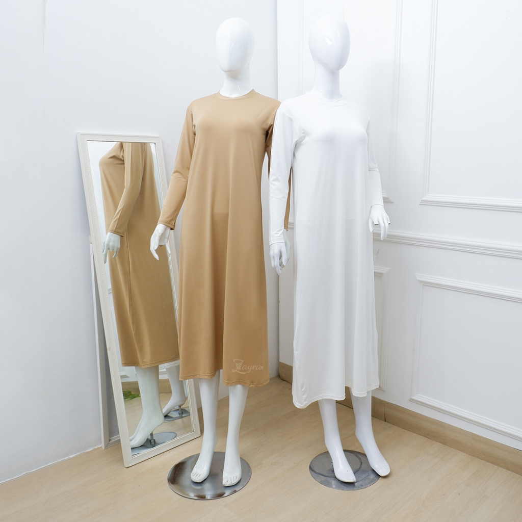 ZAYRA HIJAB | INNER DRESS | Inner Muslimah lengan Panjang Jersey Basic Premium