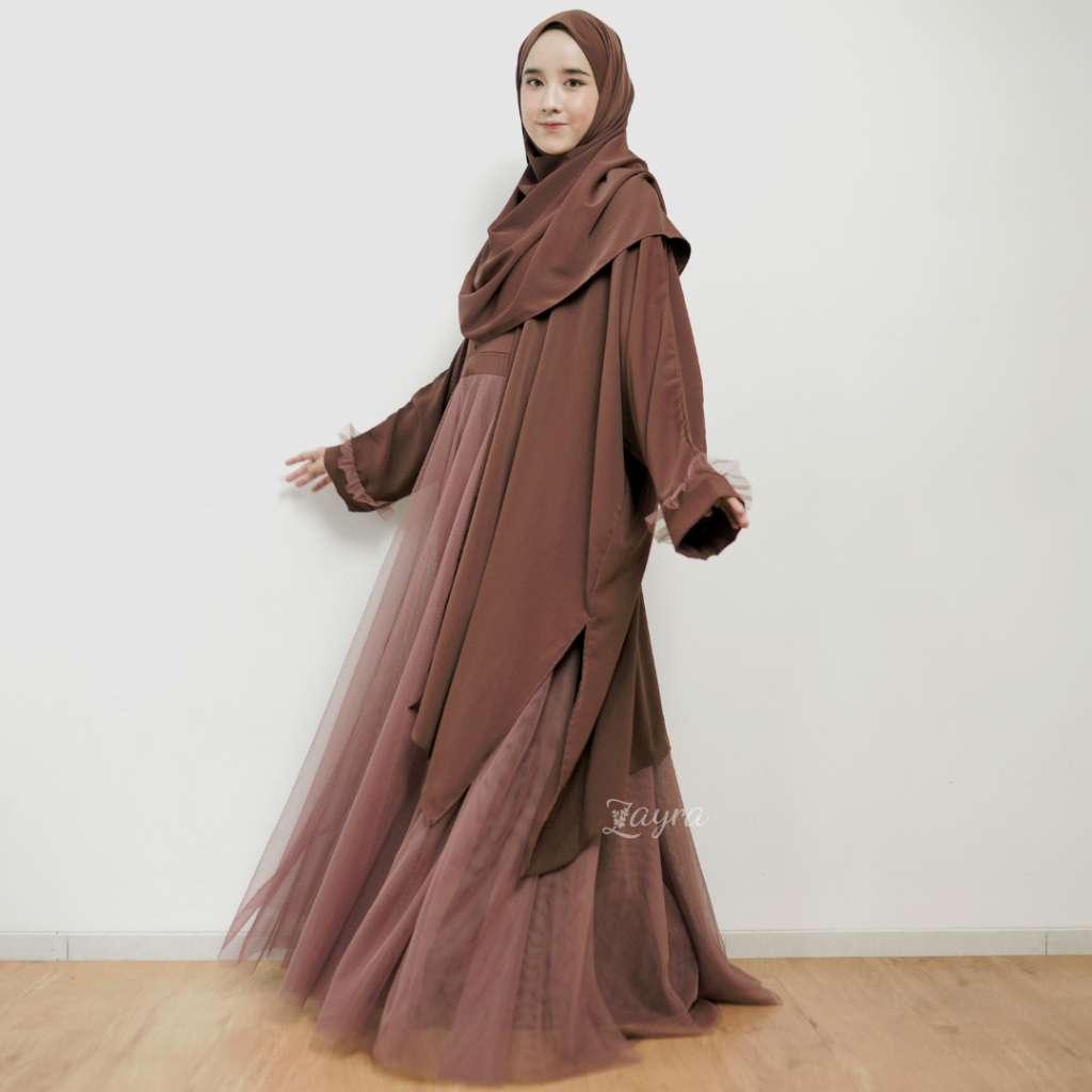 ZAYRA HIJAB | NAOMI DRESS | Gamis Wanita Syari Brokat Tile Kondangan Lebaran Melayu Jumbo Mewah Elegan Premium Terbaru 2025