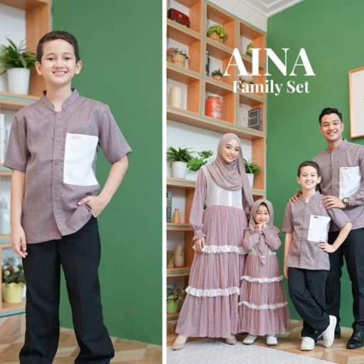 Image of ZAYRA HIJAB | KOKO AINAA FAMILY SET | Koko Anak Laki - Laki Lengan Pendek 0-12 Tahun Terbaru 2025 Premium