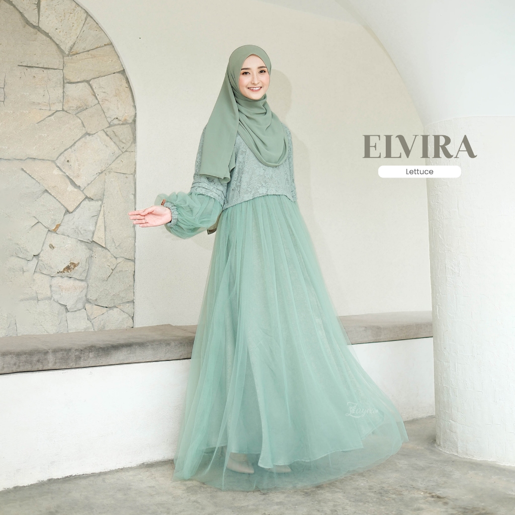 ZAYRA HIJAB | ELVIRA DRESS| Gamis Wanita Syari Brokat Tile Kondangan Lebaran Jumbo Mewah Elegan Premium Terbaru 2025