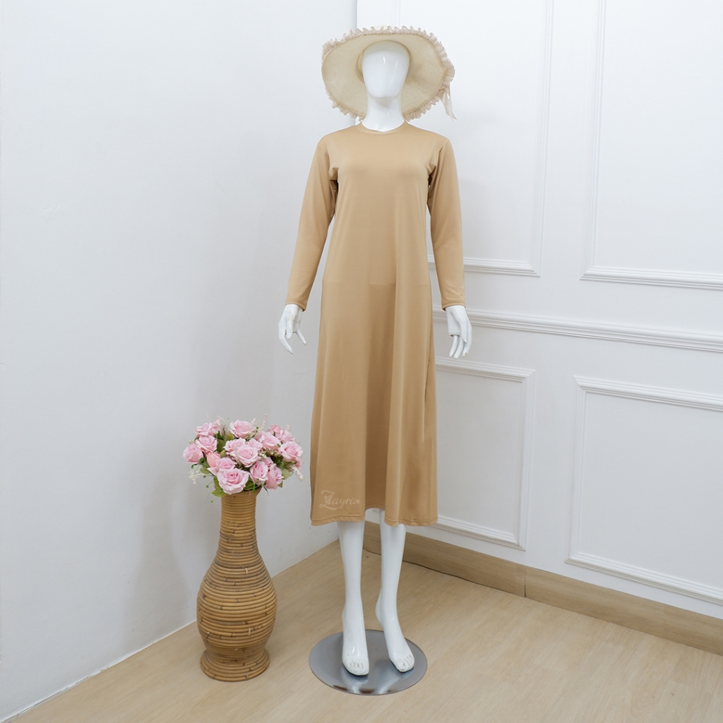 ZAYRA HIJAB | INNER DRESS | Inner Muslimah lengan Panjang Jersey Basic Premium
