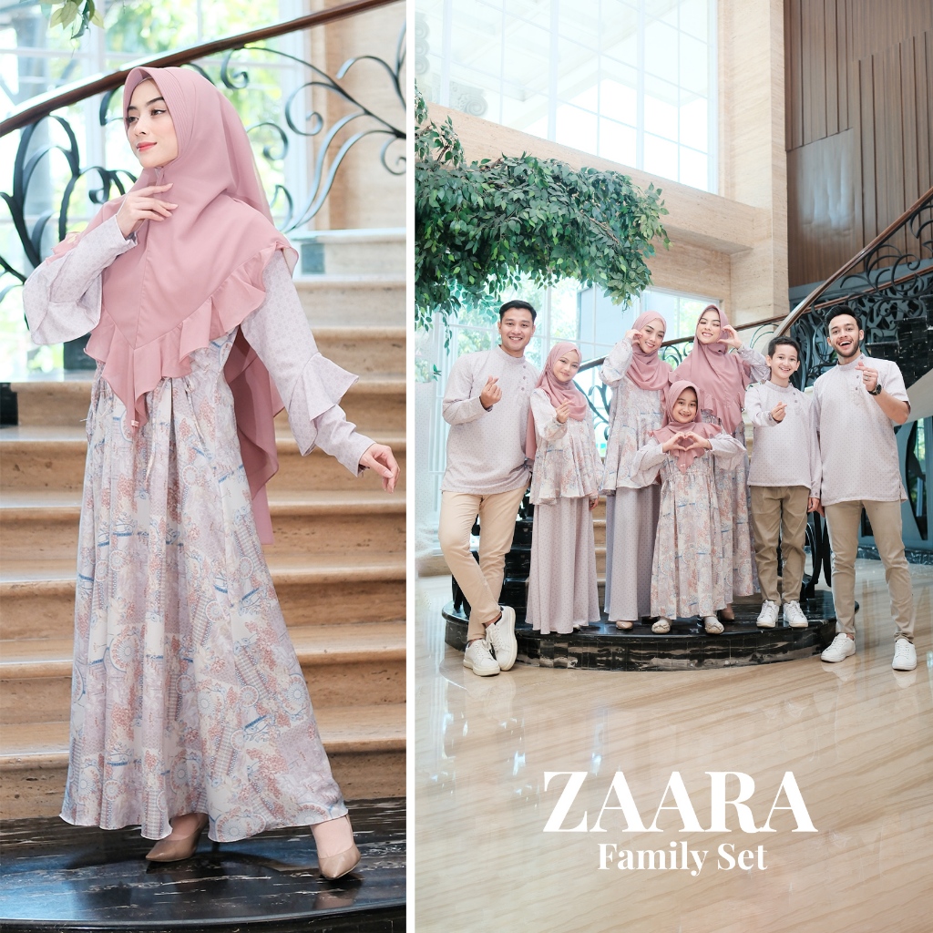 ZAYRA HIJAB | GAMIS DEWASA ZAARA FAMILY SET | Gamis Wanita Syari Brokat Tile Kondangan Lebaran Jumbo Mewah Elegan Premium Terbaru 2025