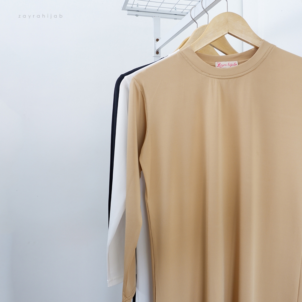 ZAYRA HIJAB | INNER DRESS | Inner Muslimah lengan Panjang Jersey Basic Premium