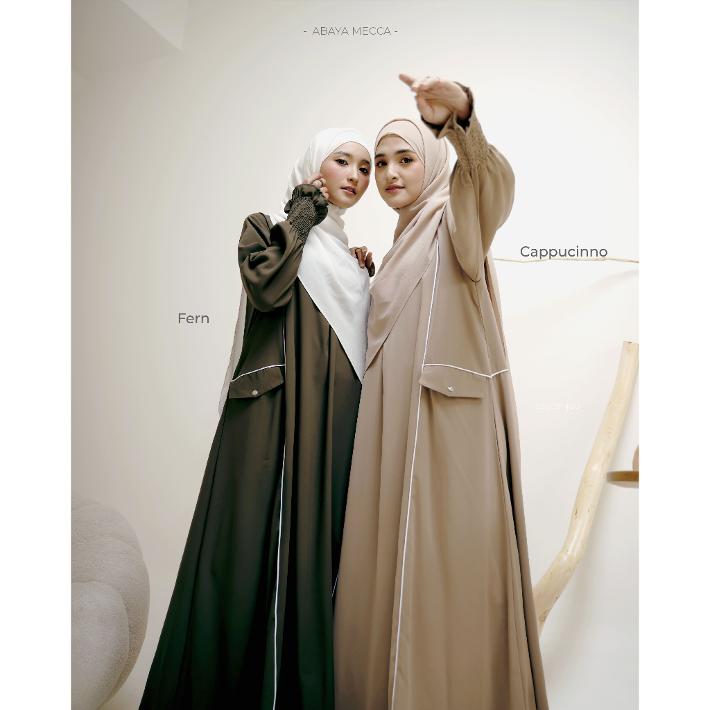 ZAYRA HIJAB | MECCA ABAYA | Dress Gamis Abaya Umroh dan Haji Wanita Premium Set Jilbab Hijab French Khimar Umroh Outfit Gift