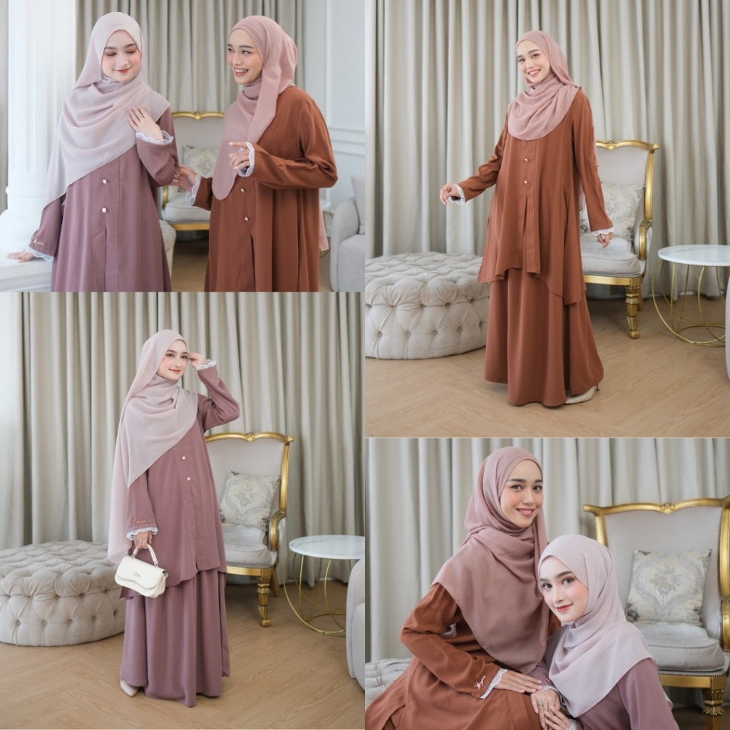 ZAYRA HIJAB | DHIA - Set Kurung Malaysia - Setelan Lebaran Wanita Malay Melayu Hijab Terbaru 2025