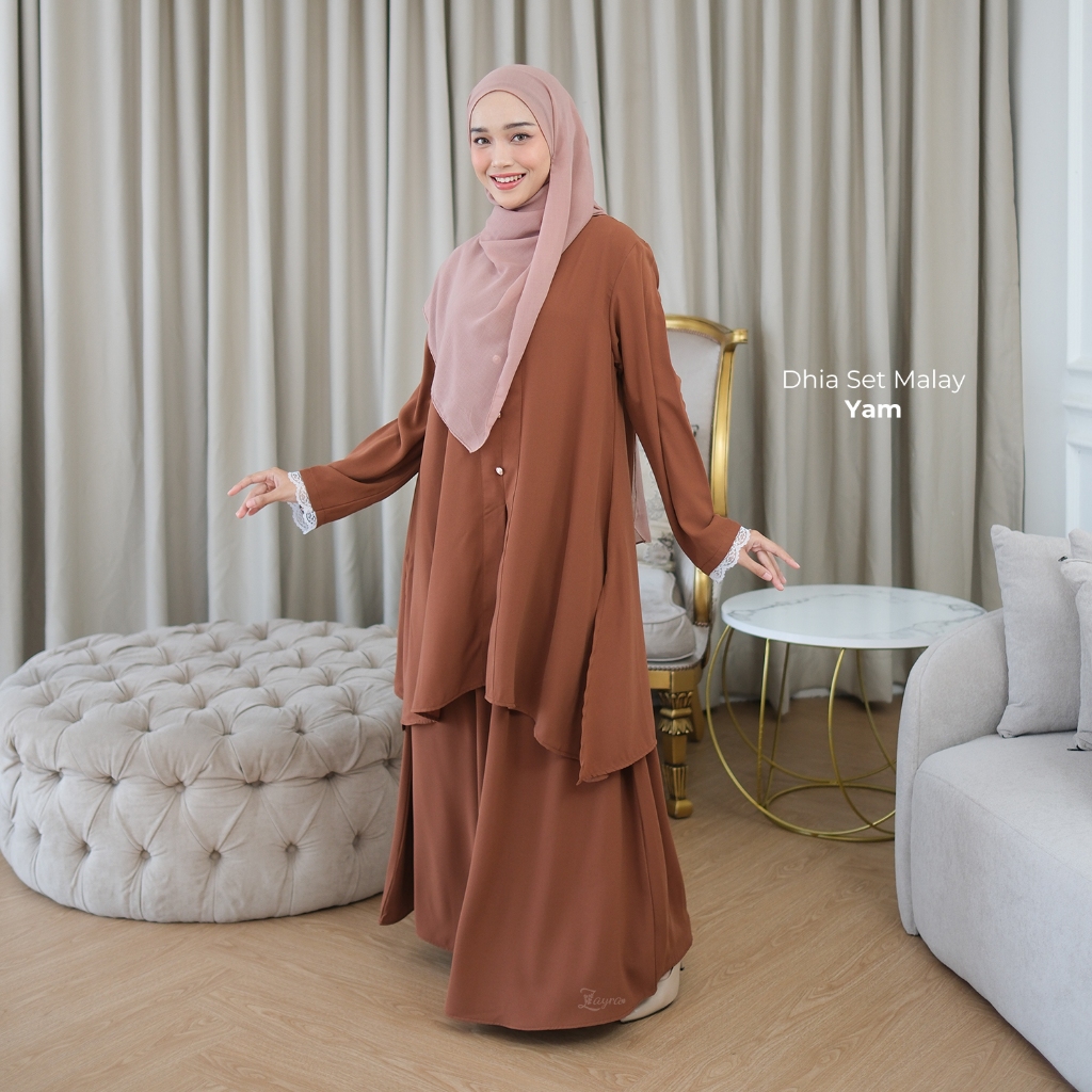 ZAYRA HIJAB | DHIA - Set Kurung Malaysia - Setelan Lebaran Wanita Malay Melayu Hijab Terbaru 2025