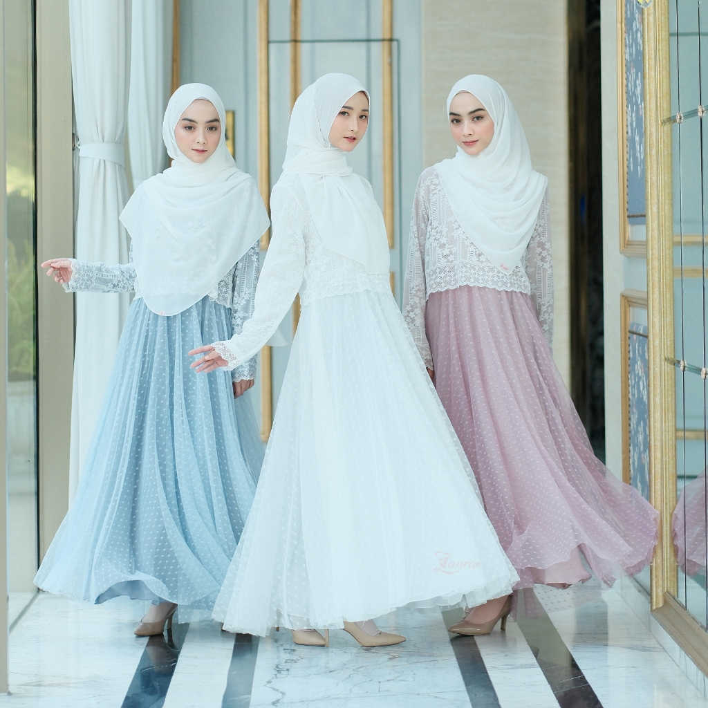 ZAYRA HIJAB | GHANIA DRESS | Gamis Wanita Syari Brokat Tile Kondangan Lebaran Jumbo Mewah Elegan Premium Terbaru 2025