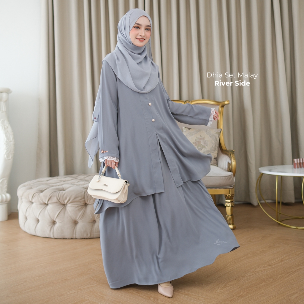 ZAYRA HIJAB | DHIA - Set Kurung Malaysia - Setelan Lebaran Wanita Malay Melayu Hijab Terbaru 2025