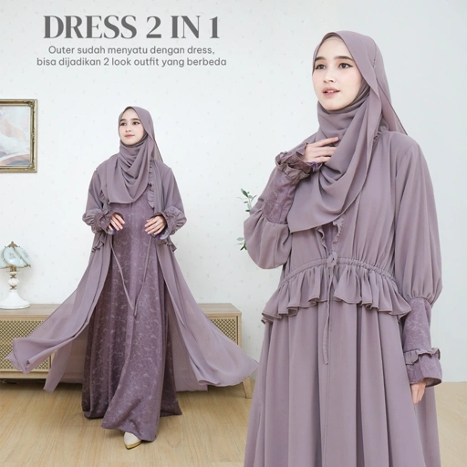 Image of ZAYRA HIJAB | MAHLA DRESS | - Eid Series Premium | Gamis Jumbo Syari Silk Ceruti Babydoll Premium Lebaran Terbaru 2025