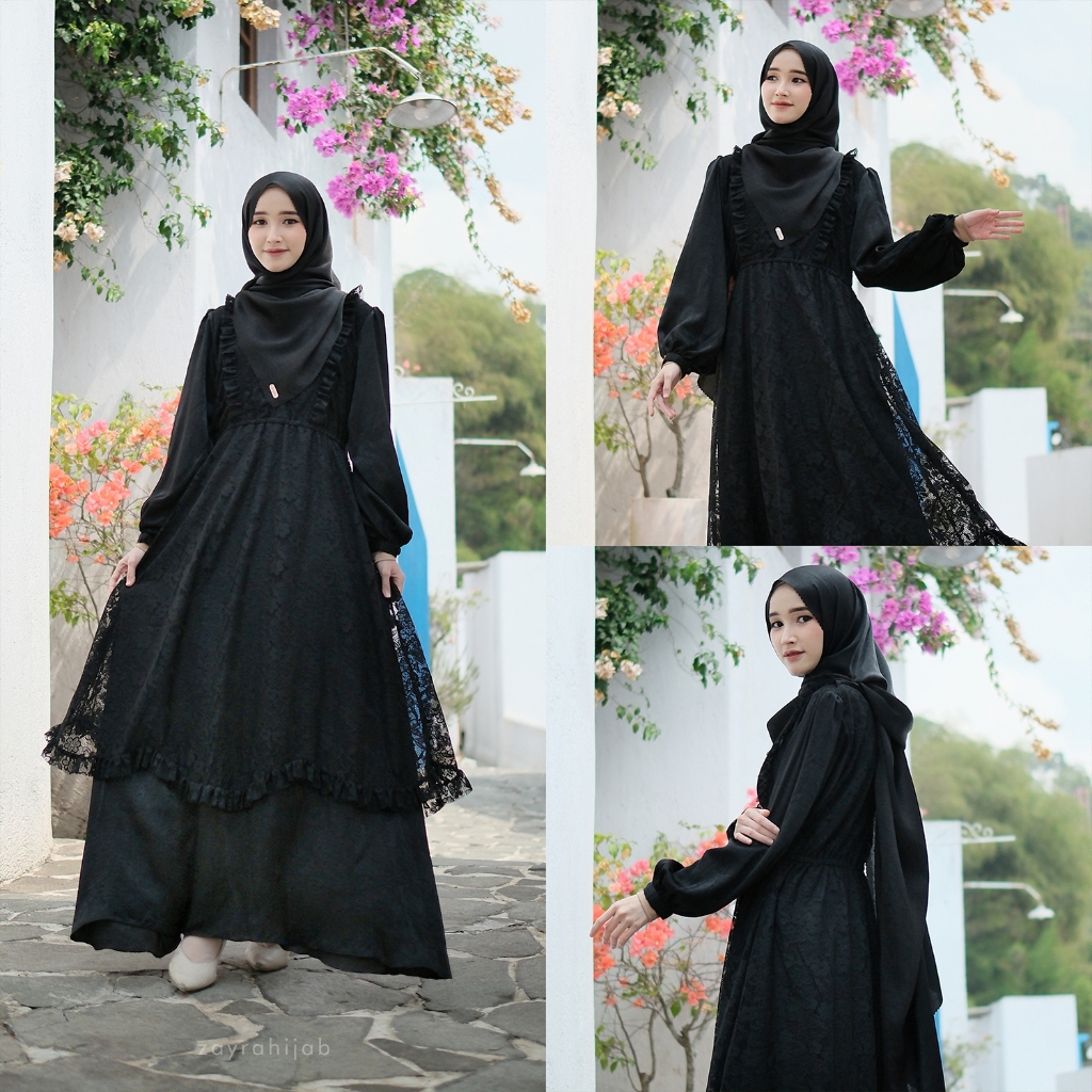 Zayra Hijab | Chloe Dress | Gamis Wanita Syari Brokat Kondangan Lebaran Jumbo Elegan Terbaru 2025