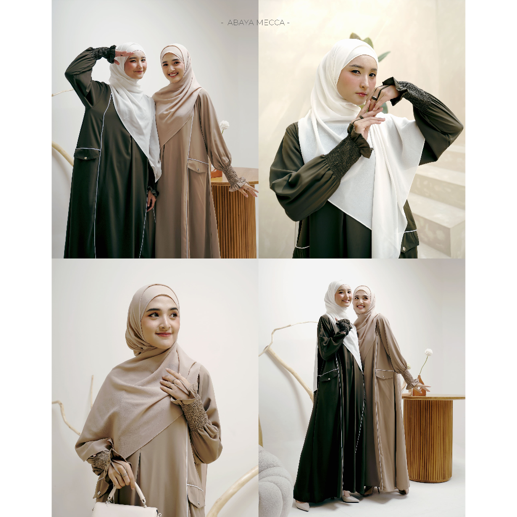 ZAYRA HIJAB | MECCA ABAYA | Dress Gamis Abaya Umroh dan Haji Wanita Premium Set Jilbab Hijab French Khimar Umroh Outfit Gift