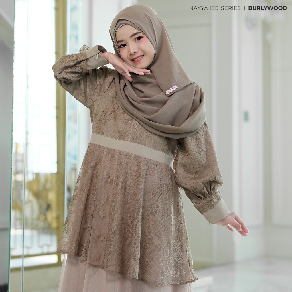 Zayra Hijab | Nayya Series - Khimar Instan Anak Perempuan Pashmina Jumbo Ceruti Babydoll Premium