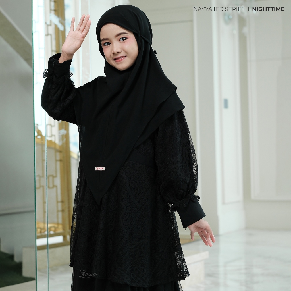 Zayra Hijab | Nayya Series - Khimar Instan Anak Perempuan Pashmina Jumbo Ceruti Babydoll Premium