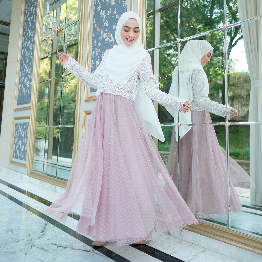 ZAYRA HIJAB | GHANIA DRESS | Gamis Wanita Syari Brokat Tile Kondangan Lebaran Jumbo Mewah Elegan Premium Terbaru 2025