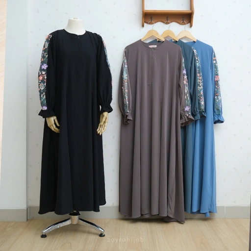 Image of ZAYRA HIJAB | YONNA DRESS| Dress Gamis Wanita / Ukhti Set Hijab Daily Syari Simpel Premium Lebaran Jumbo Mewah Elegan Terbaru 2025